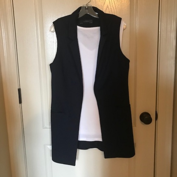 Bar III Petite Notch Lapel Sleeveless Open Front Vest main image 1